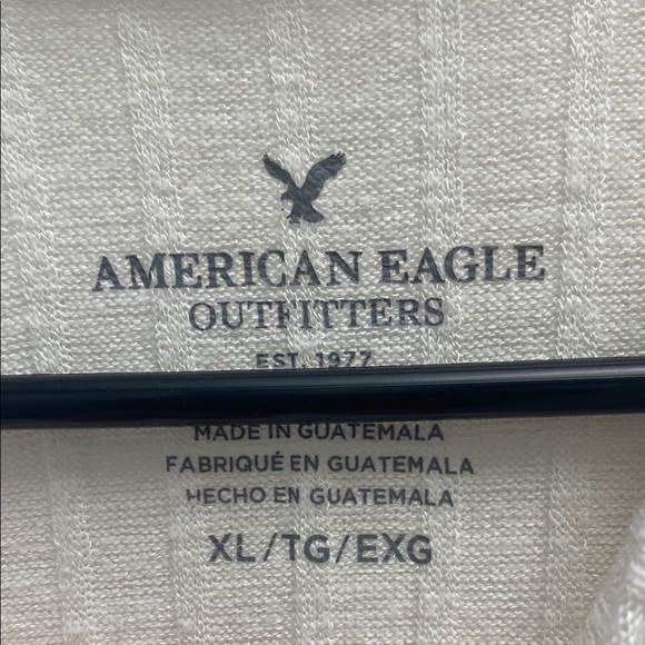 American Eagle Cold Shoulder Cream Ribbed Top Size XL - Picture 7 of 9